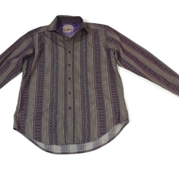 ROBERT GRAHAM  Shirt Size M Medium Purple Blend - Picture 5 of 8